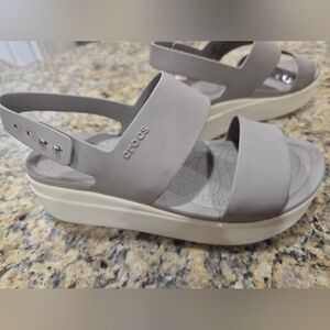 CROCS Women's Taupe Platform Sandals